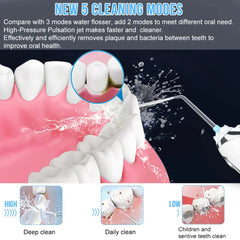 H2ofloss Upgraded Cordless Dental Teeth Irrigator, Portable water flosser, Rechargeable IPX7 Waterproof water irrigator