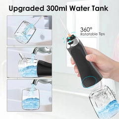 H2ofloss Upgraded Cordless Dental Teeth Irrigator, Portable water flosser, Rechargeable IPX7 Waterproof water irrigator