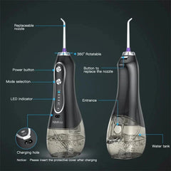 H2ofloss Upgraded Cordless Dental Teeth Irrigator, Portable water flosser, Rechargeable IPX7 Waterproof water irrigator